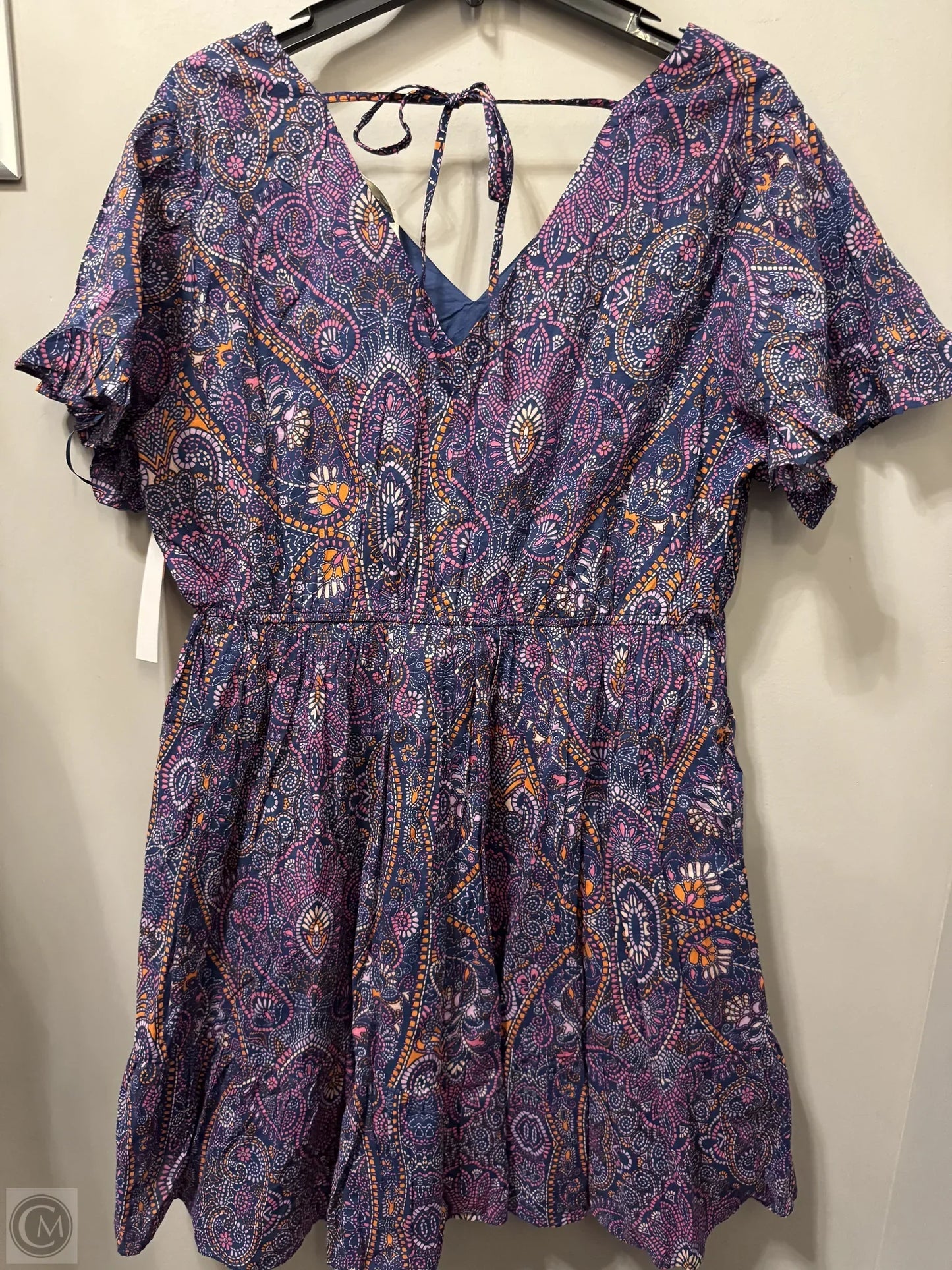 Dress Casual Short By Terra & Sky In Blue & Purple, Size: 1x