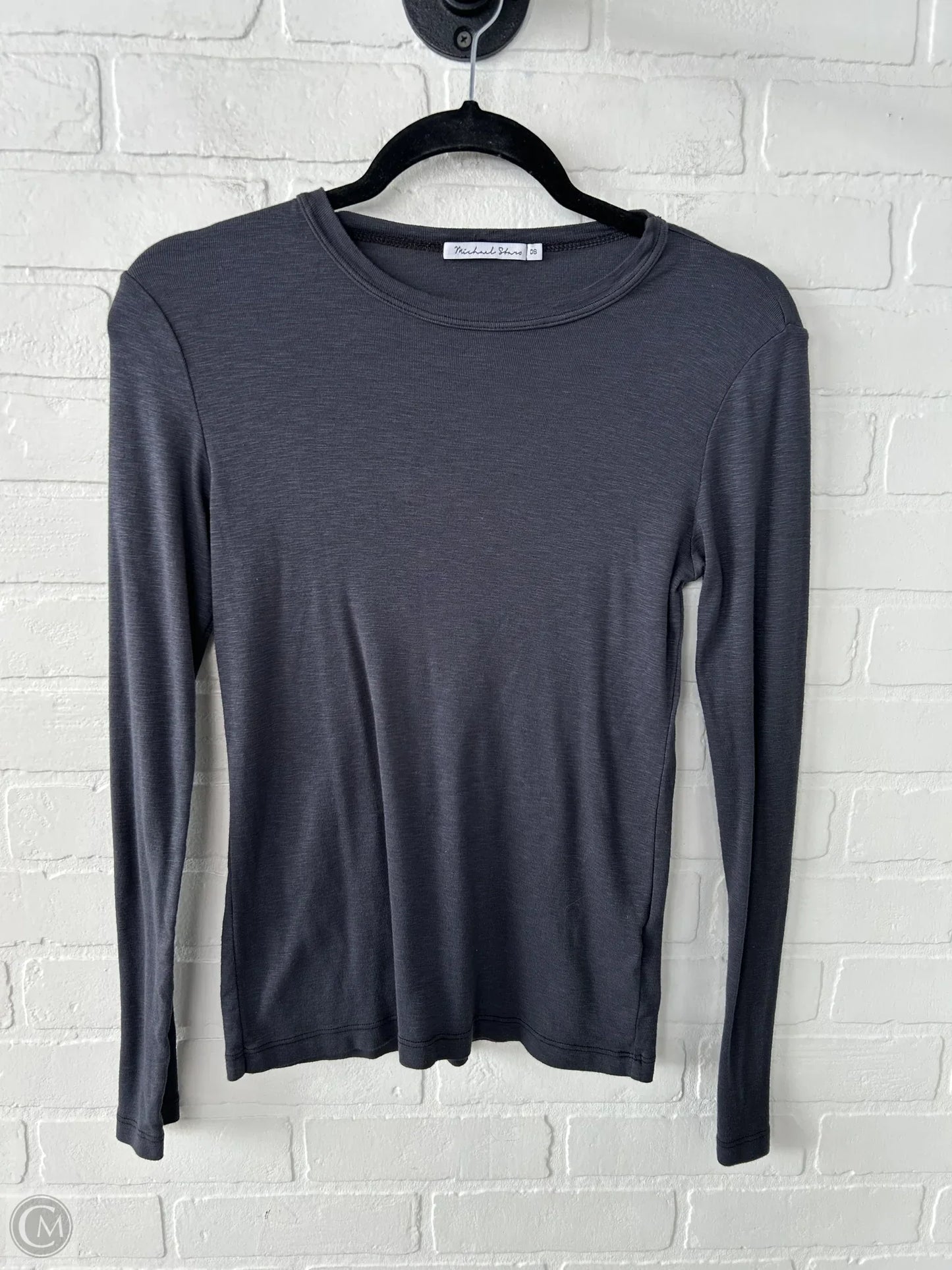 Top Long Sleeve Basic By Michael Stars In Grey, Size: Osfm