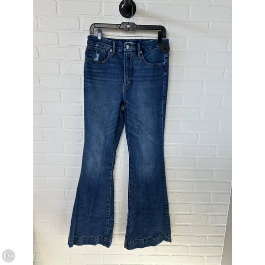 Jeans Flared By Good American In Blue Denim, Size: 12