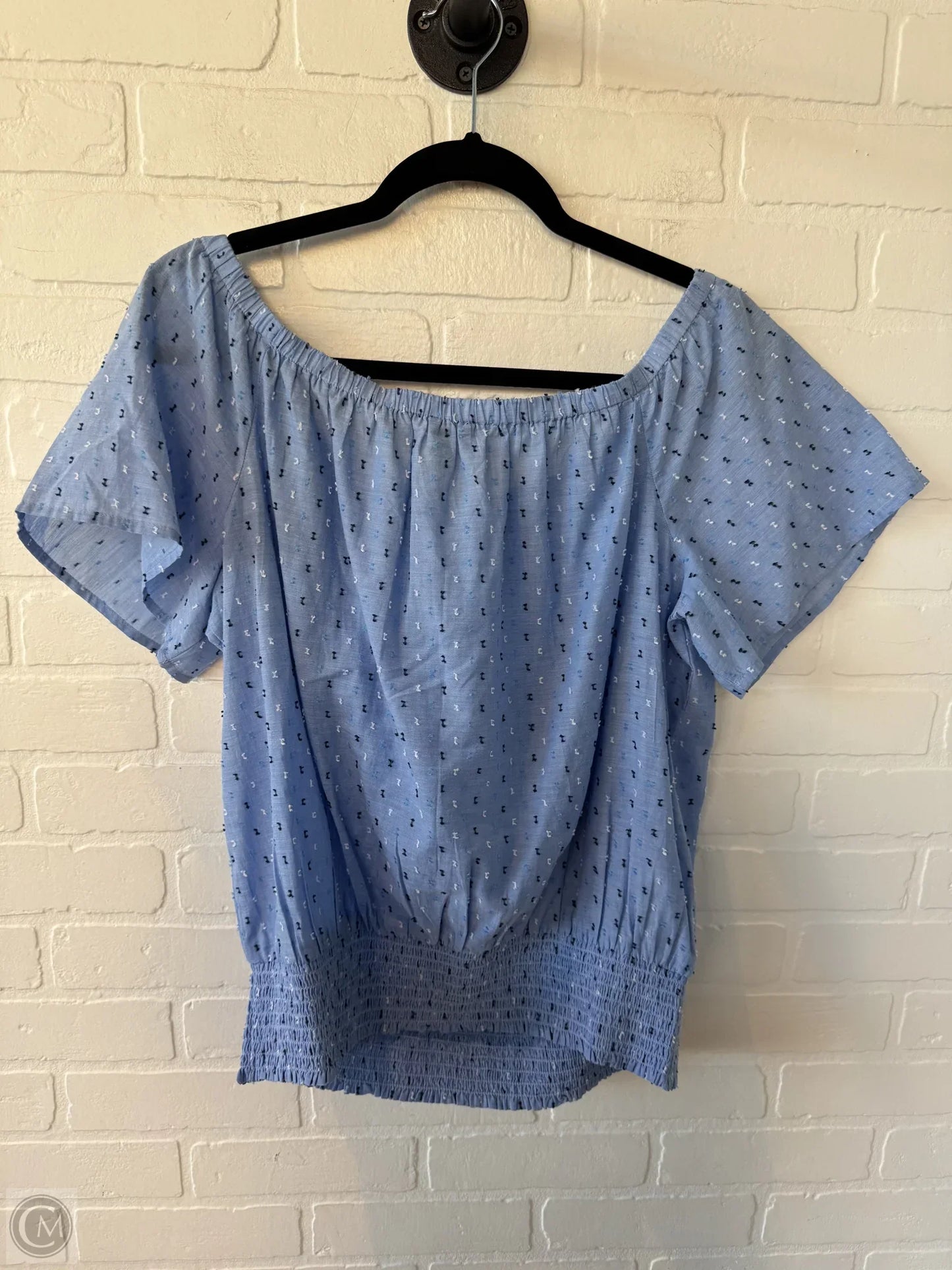 Top Short Sleeve By Ann Taylor In Blue, Size: Xl