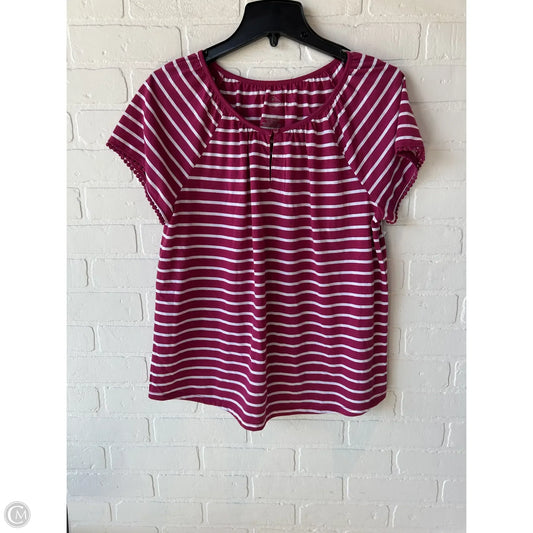 Top Short Sleeve Basic By St Johns Bay In Pink & White, Size: L