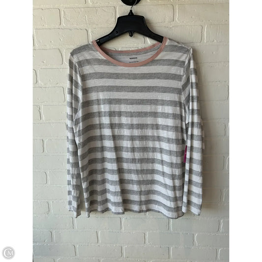 Top Long Sleeve Basic By Sonoma In Grey & White, Size: L