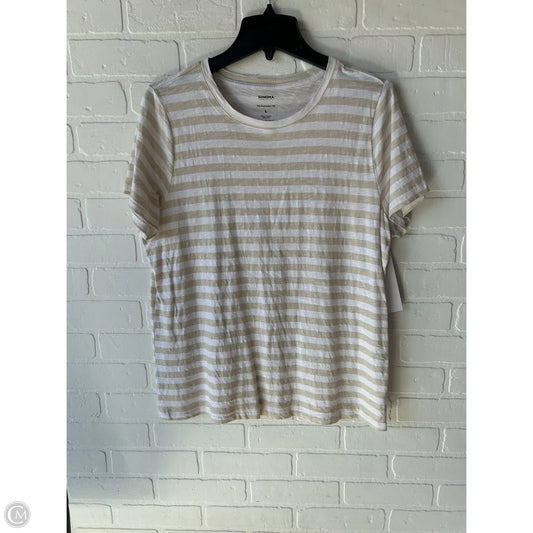 Top Short Sleeve Basic By Sonoma In Tan & White, Size: L