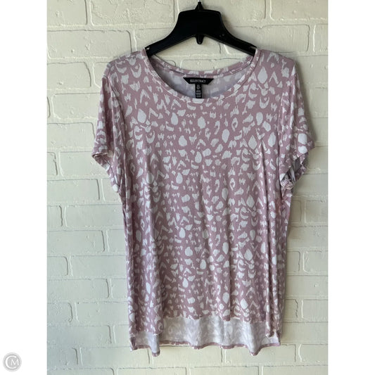 Top Short Sleeve Basic By Ellen Tracy In Pink & White, Size: L