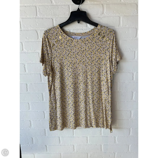 Top Short Sleeve By Liz Claiborne In Tan, Size: L