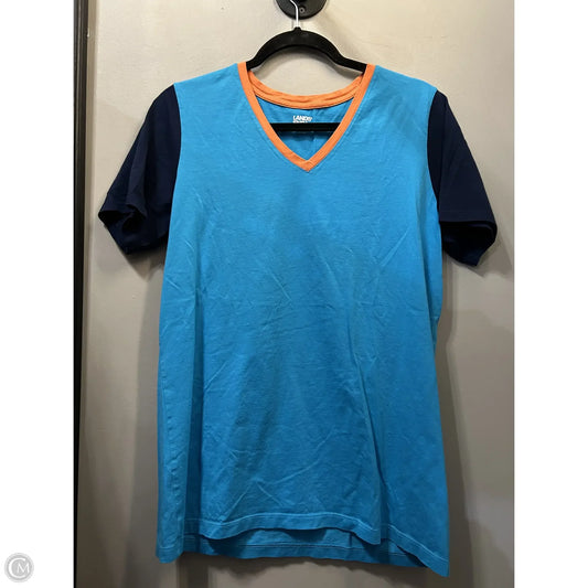 Top Short Sleeve By Lands End In Blue & Orange, Size: M