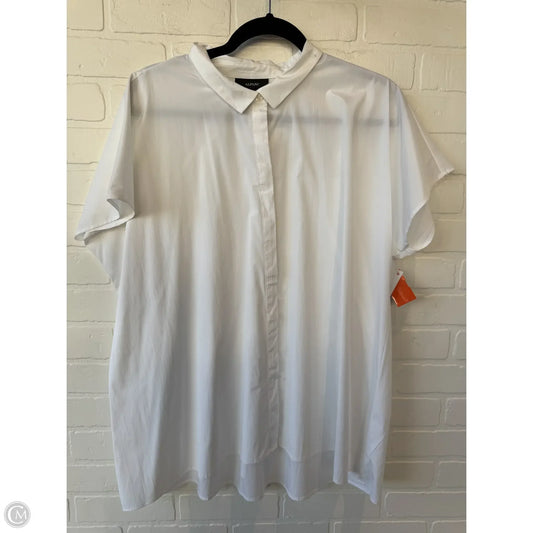 Top Short Sleeve By Alfani In White, Size: L