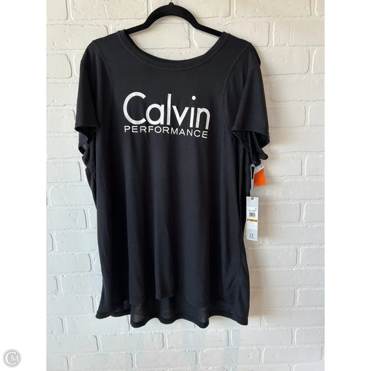 Athletic Top Short Sleeve By Calvin Klein Performance In Black, Size: 3x