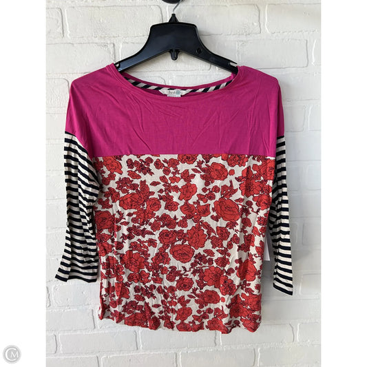 Top 3/4 Sleeve By Boden In Pink & Red, Size: S