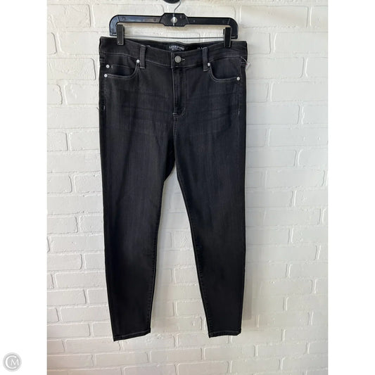 Jeans Skinny By Liverpool In Black Denim, Size: 12