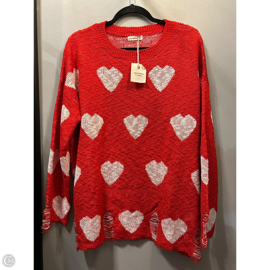Sweater By andtheway In Red & White, Size: S