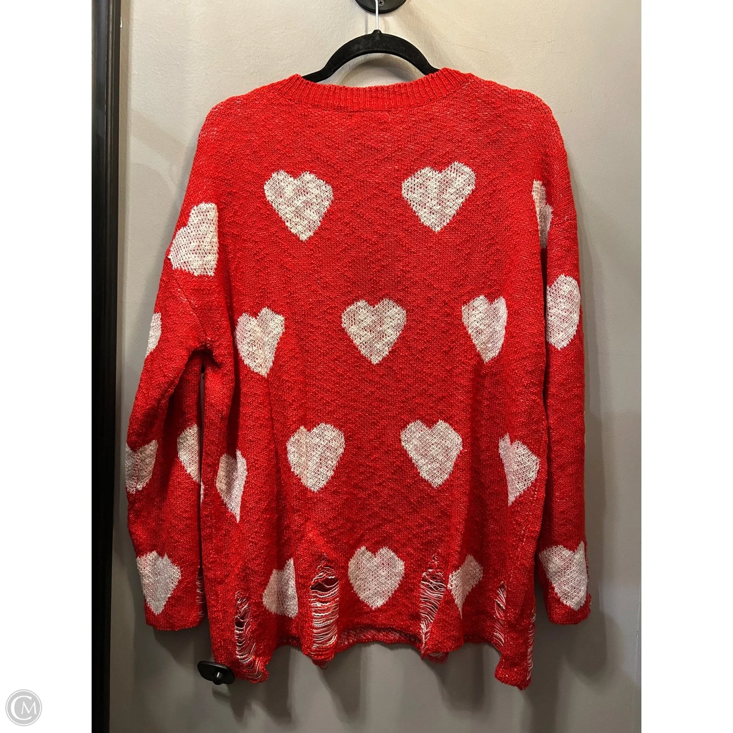 Sweater By andtheway In Red & White, Size: S