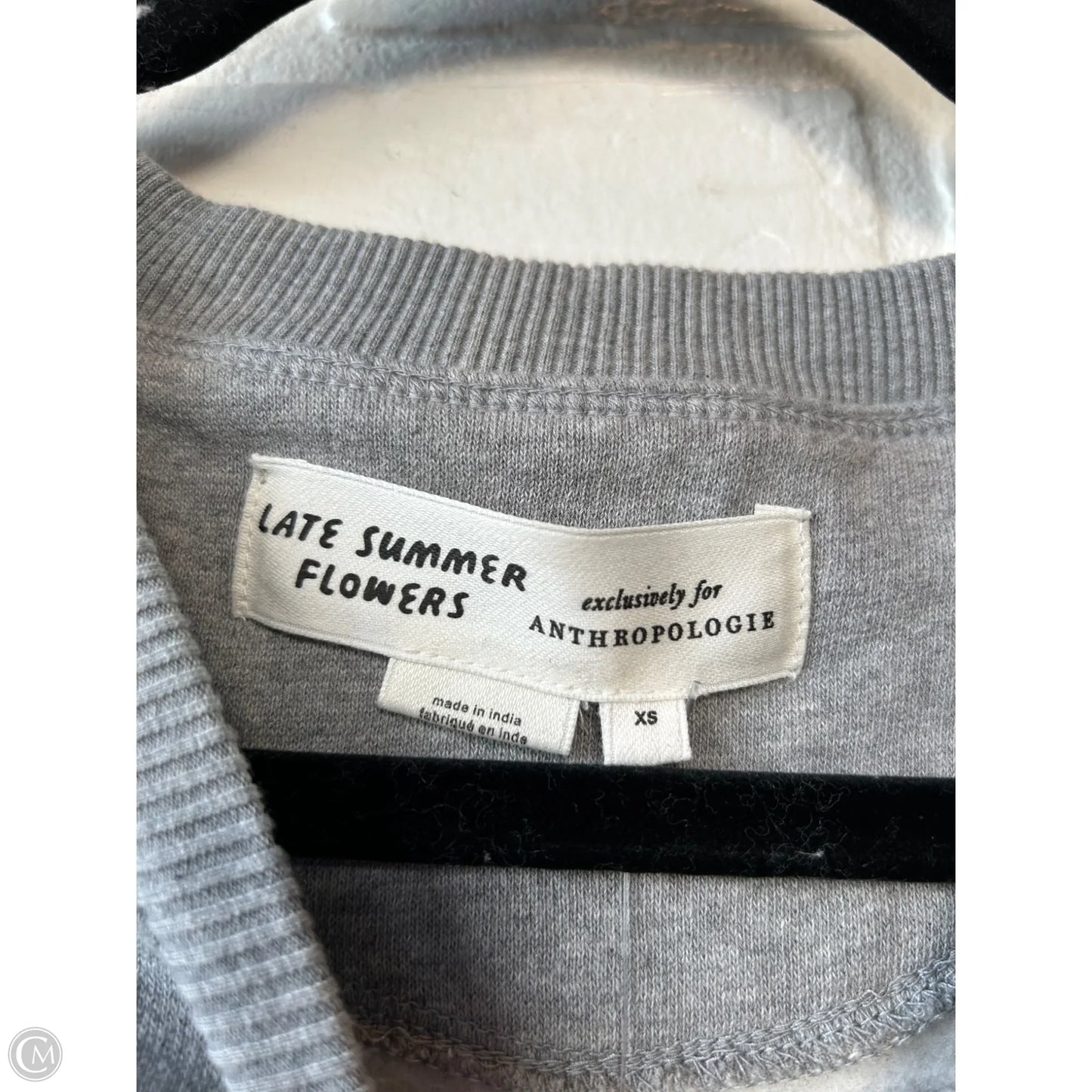 Sweatshirt Crewneck By late summer flowers In Grey & White, Size: Xs