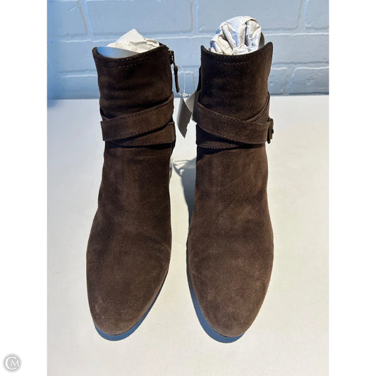 Boots Ankle Heels By Aquatalia In Brown, Size: 10