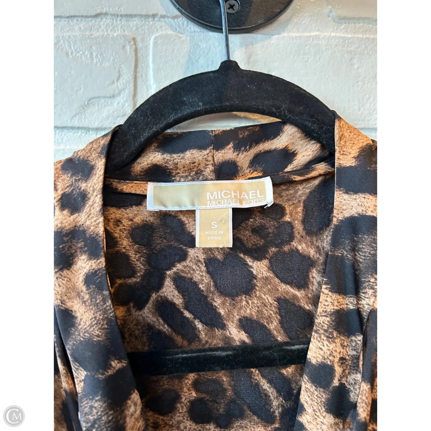Top Long Sleeve By Michael By Michael Kors In Animal Print, Size: S