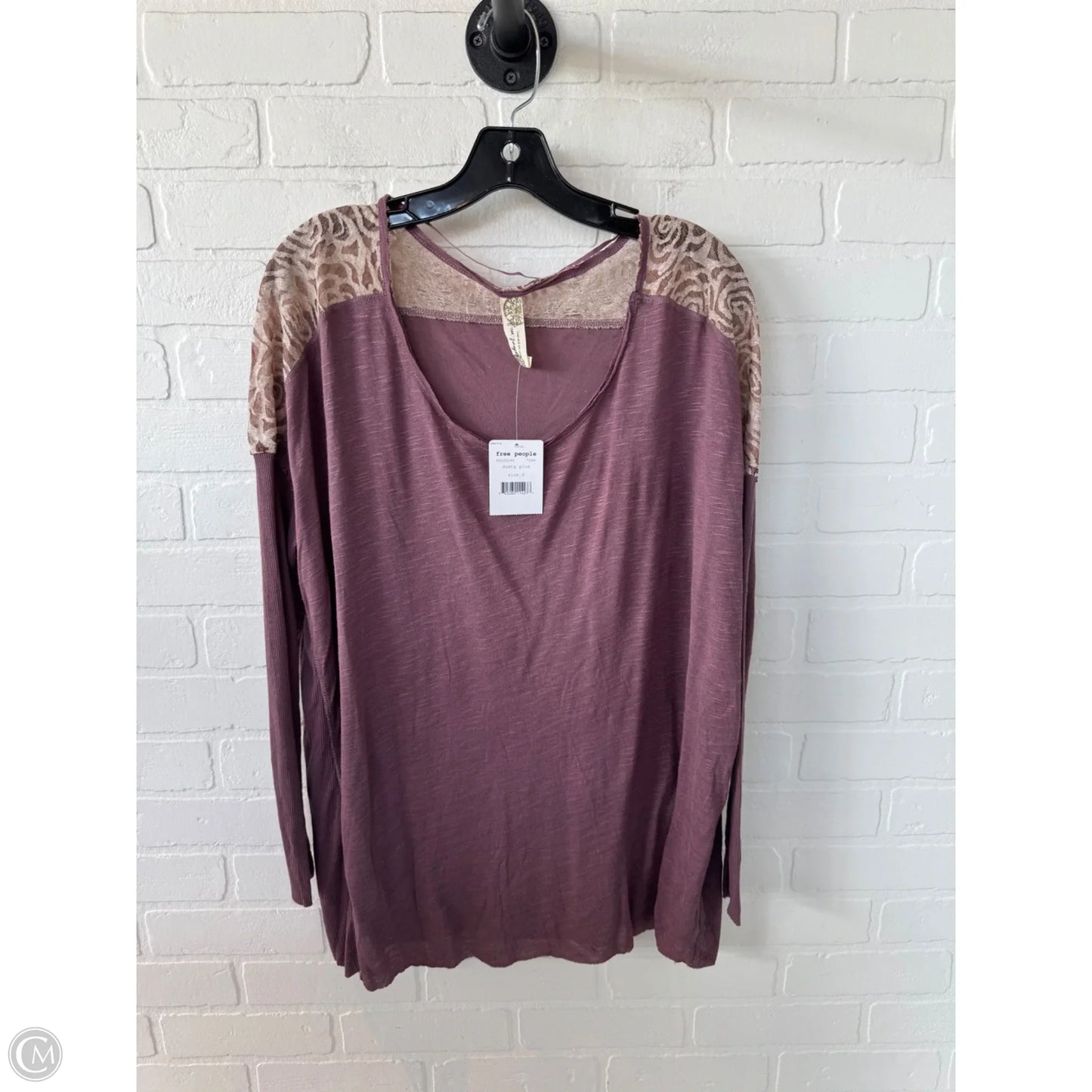 Top Long Sleeve By Free People In Purple & Tan, Size: S