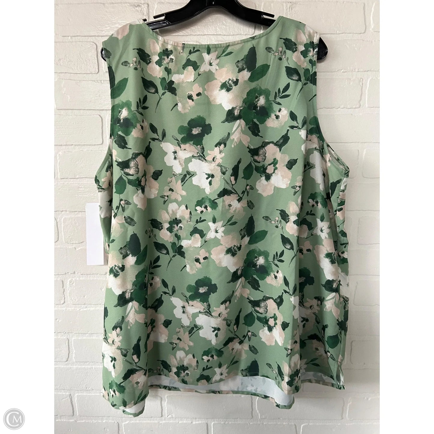 Top Sleeveless By Cmf In Green, Size: 1x