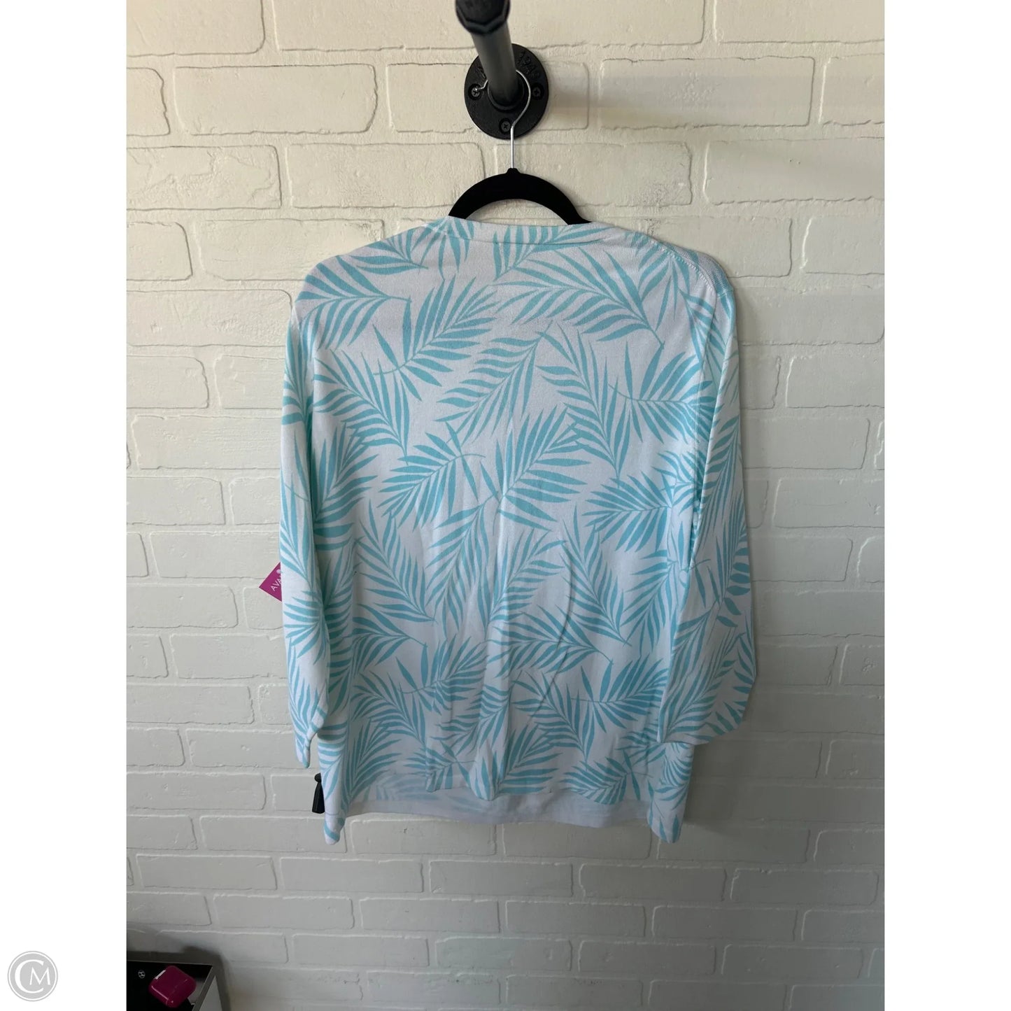 Sweater By Talbots In Blue & White, Size: Xl