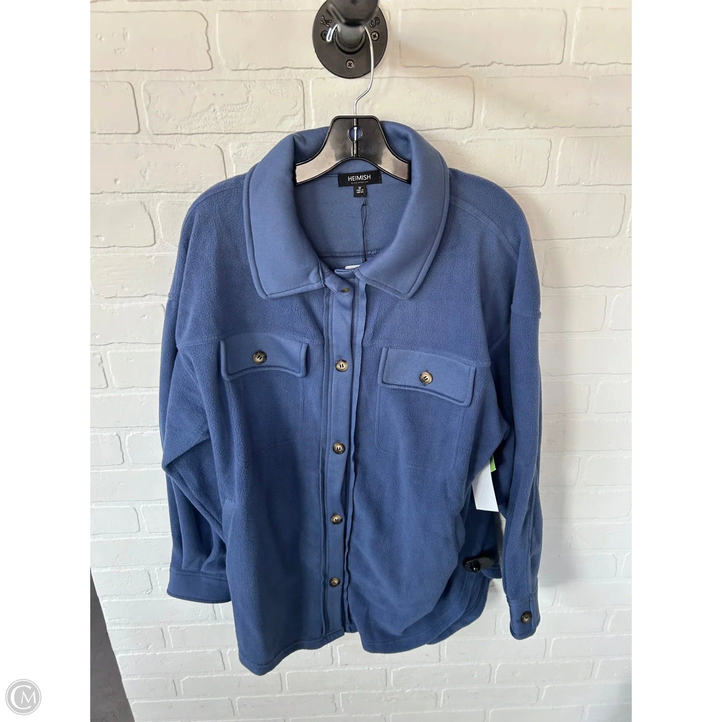 Jacket Shirt By Clothes Mentor In Blue, Size: M