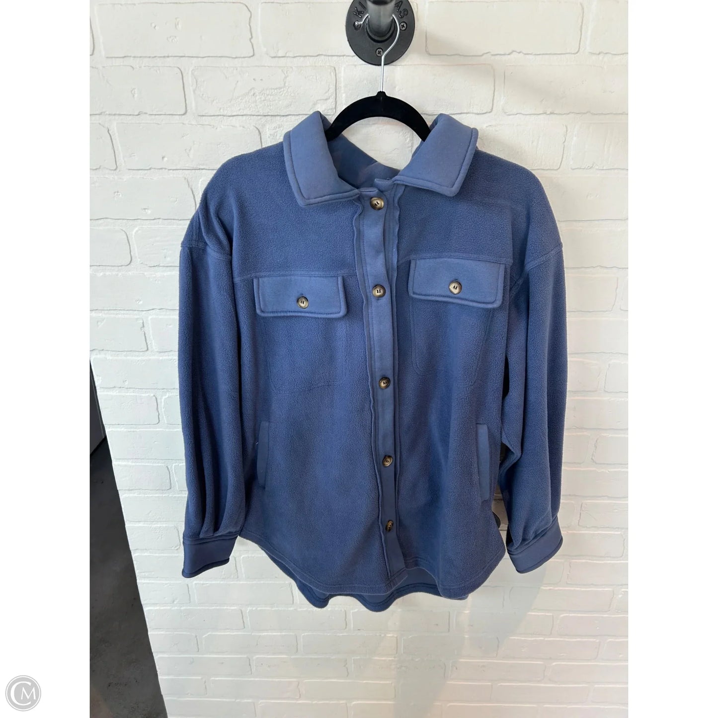 Jacket Shirt By Clothes Mentor In Blue, Size: S