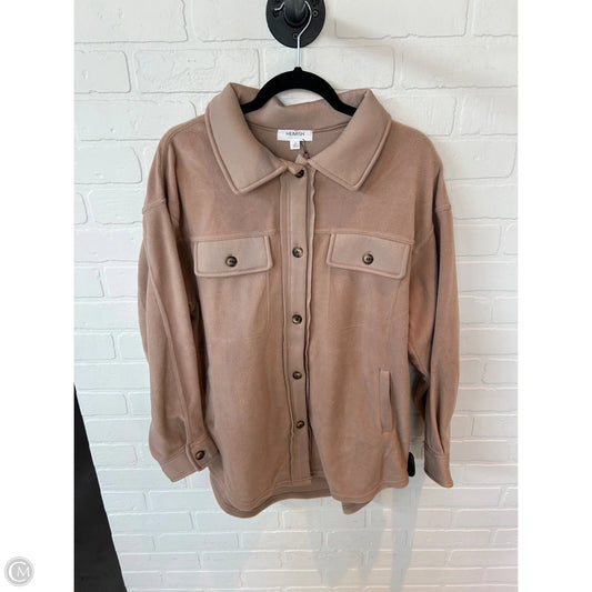 Jacket Shirt By Clothes Mentor In Tan, Size: S