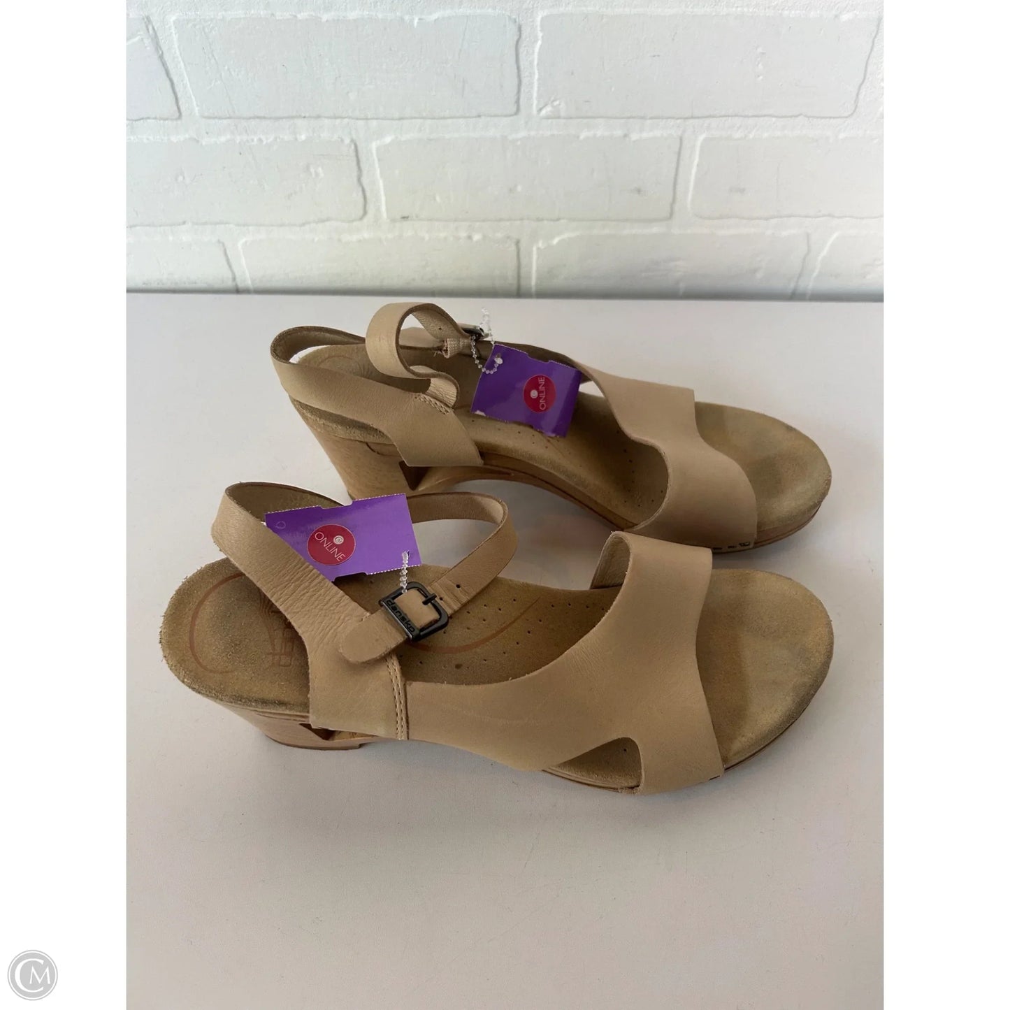 Sandals Heels Block By Dansko In Tan, Size: 11.5