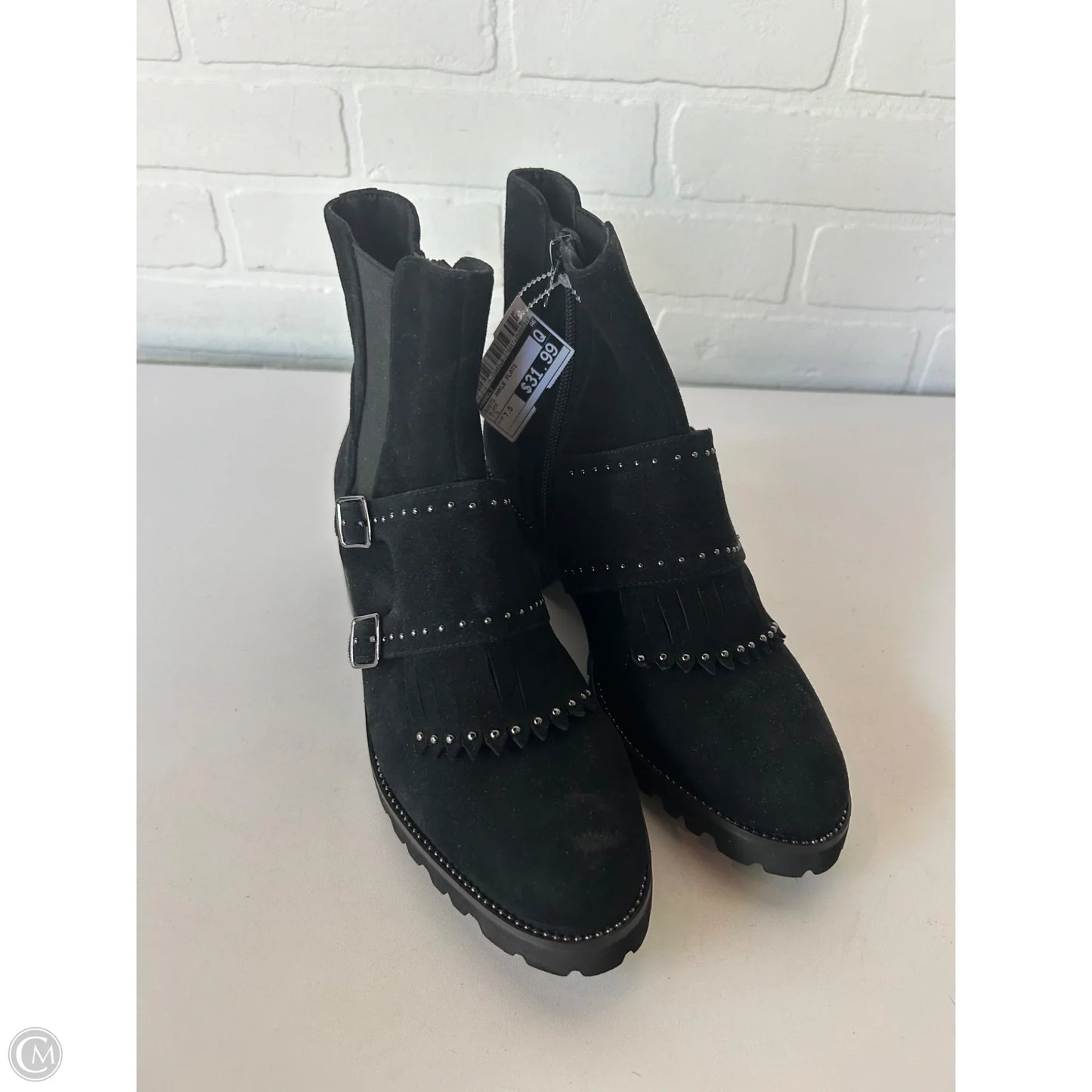 Boots Ankle Flats By Vaneli In Black, Size: 7.5