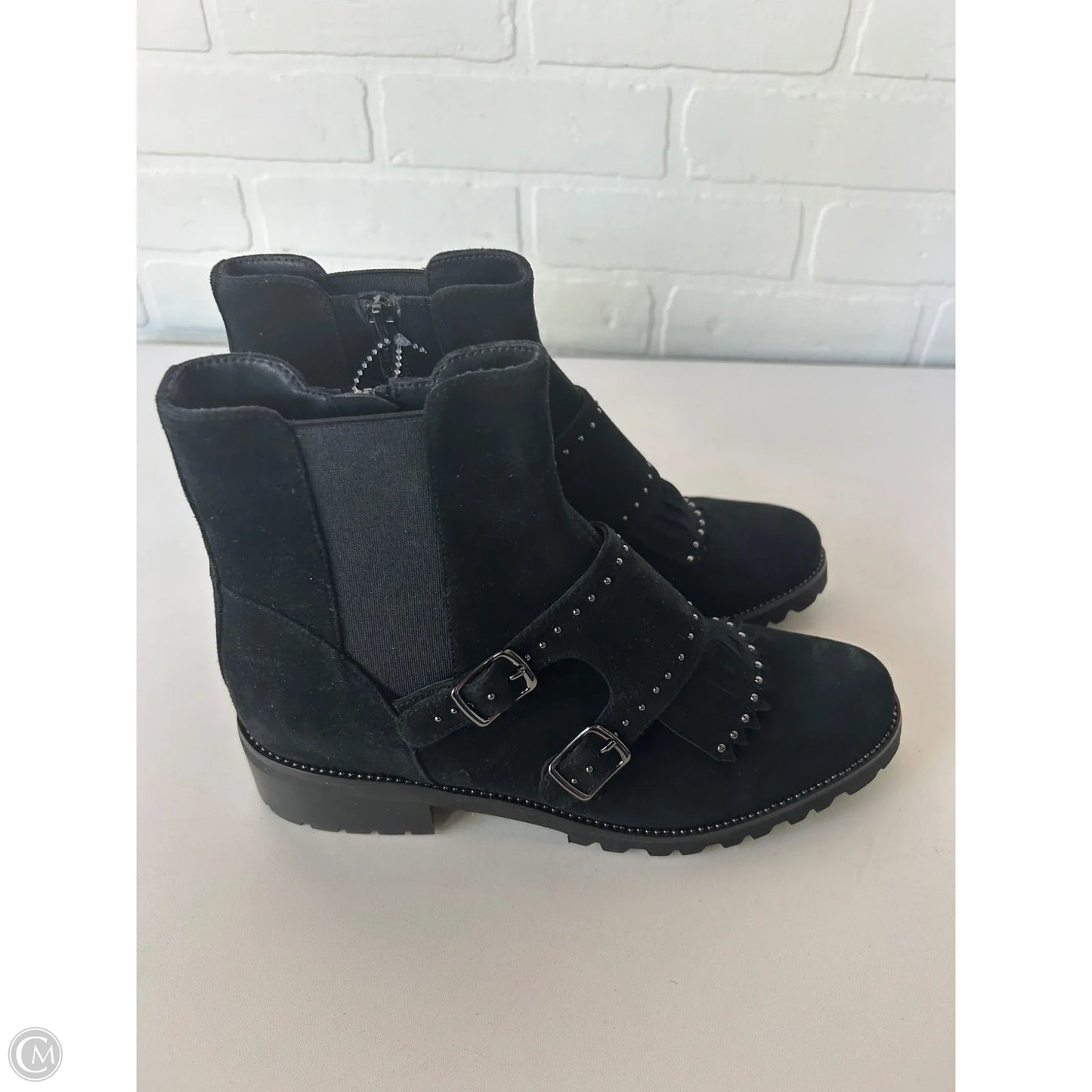 Boots Ankle Flats By Vaneli In Black, Size: 7.5