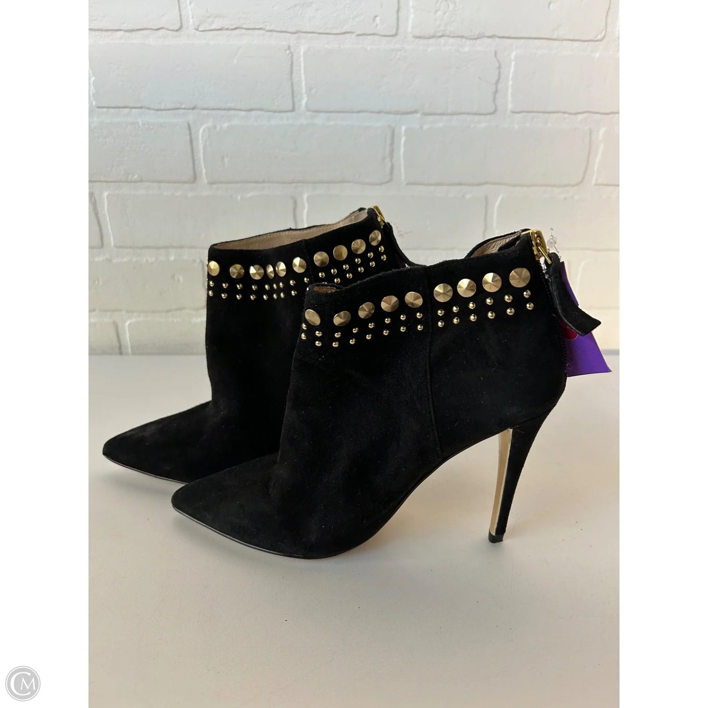 Shoes Heels Stiletto By Joan And David In Black & Gold, Size: 6