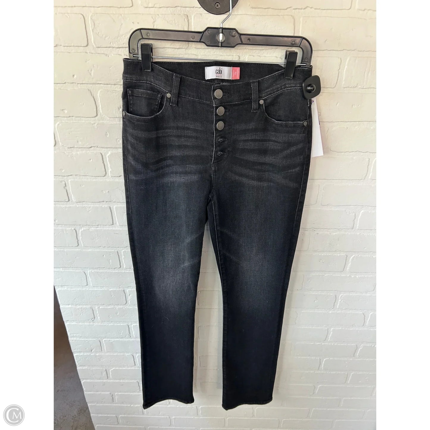 Jeans Straight By Cabi In Black Denim, Size: 4