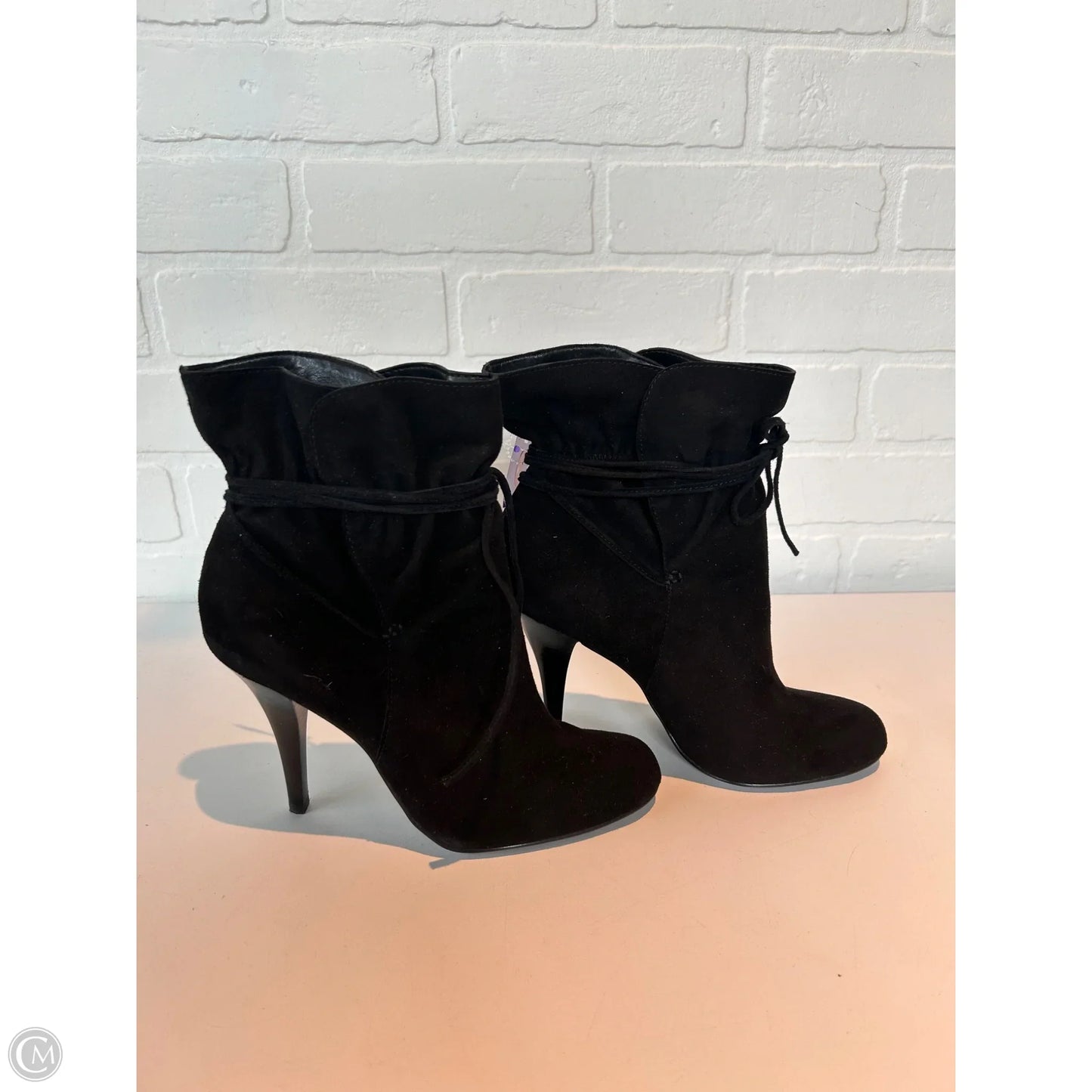 Boots Ankle Heels By Calvin Klein In Black, Size: 5.5