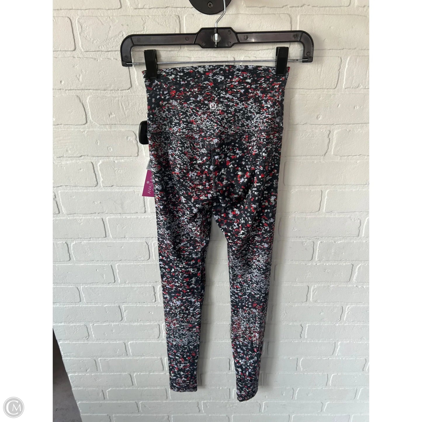 Athletic Leggings By Lululemon In Grey & Orange, Size: 2