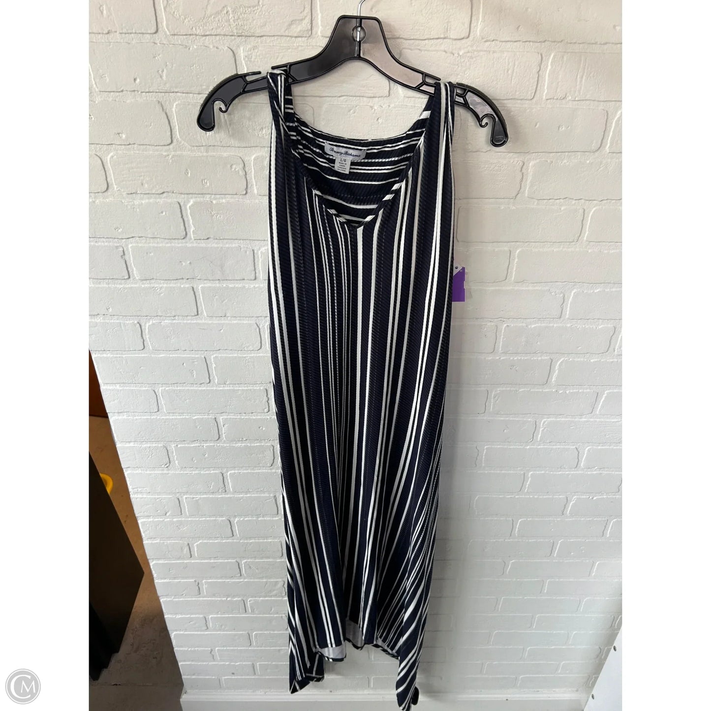Dress Casual Maxi By Tommy Bahama In Blue & White, Size: L