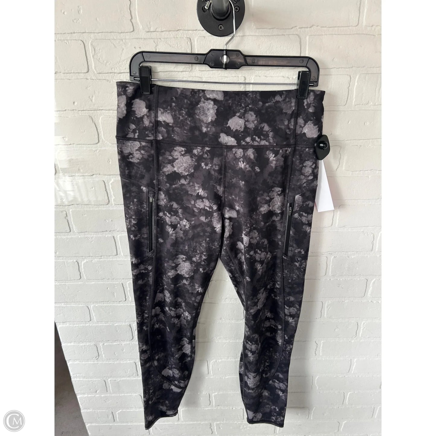 Athletic Leggings By Athleta In Black & Grey, Size: 12