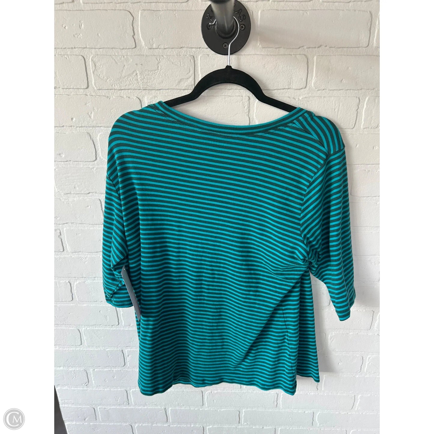 Top 3/4 Sleeve Basic By Sejour In Blue & Green, Size: 2x
