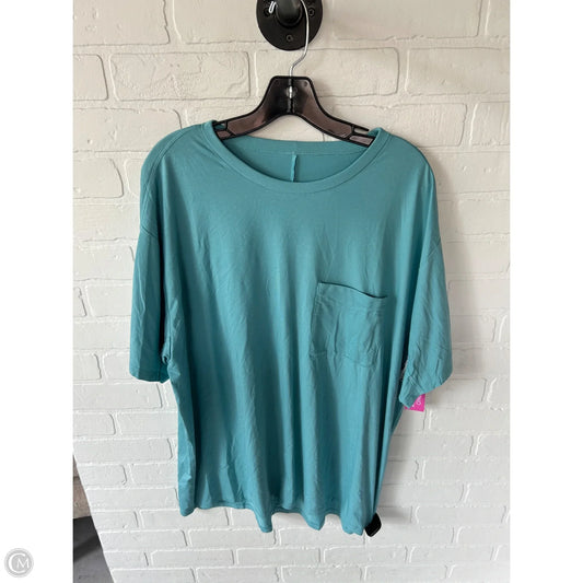 Athletic Top Short Sleeve By Lululemon In Blue, Size: L