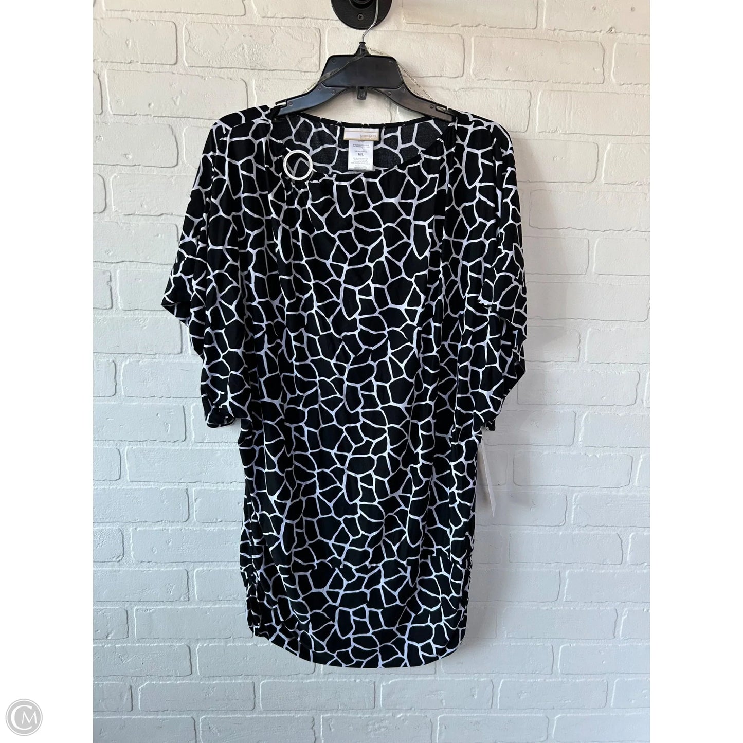 Top Short Sleeve By Michael By Michael Kors In Black & White, Size: M