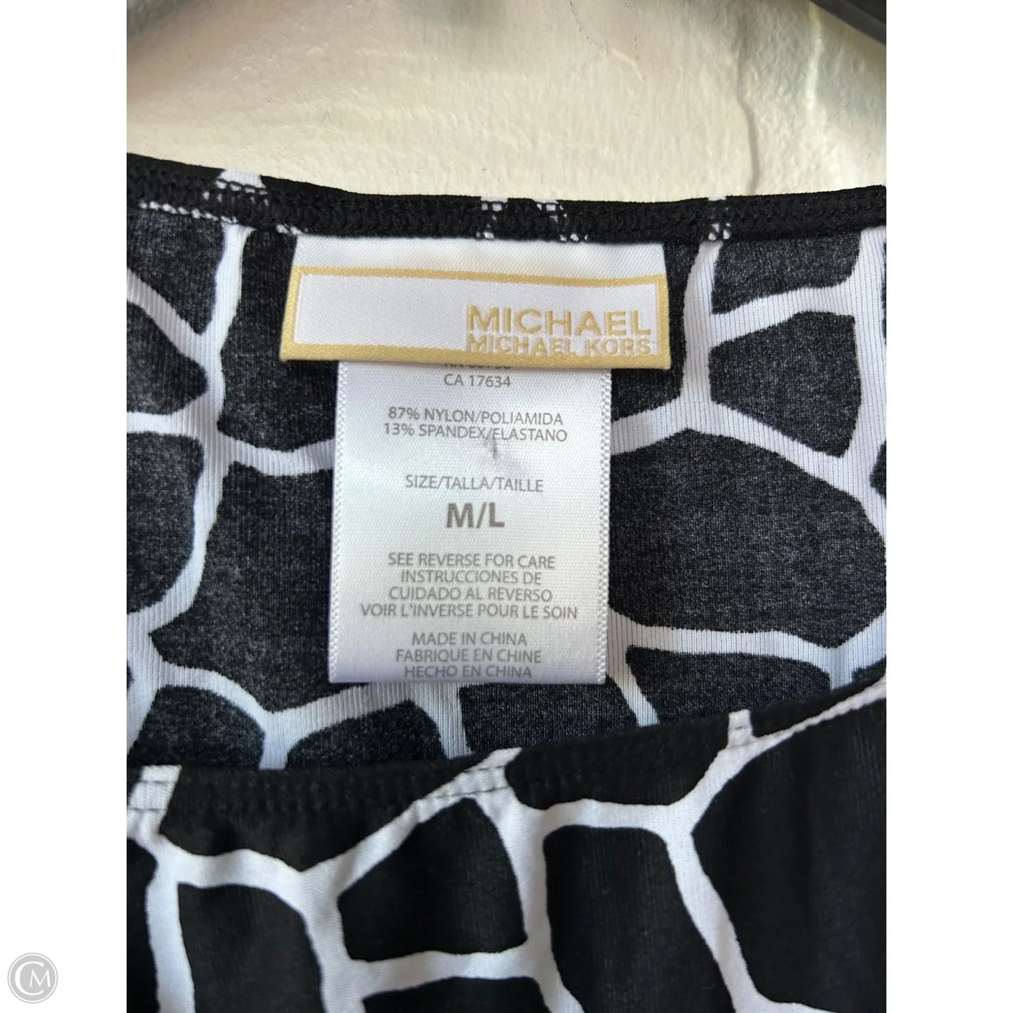 Top Short Sleeve By Michael By Michael Kors In Black & White, Size: M