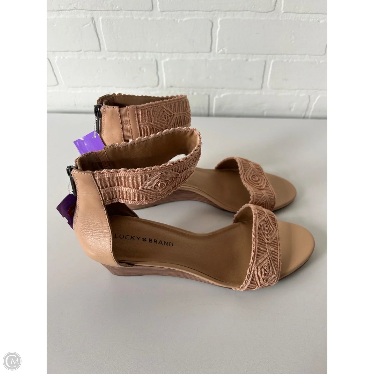 Sandals Heels Wedge By Lucky Brand In Pink, Size: 11