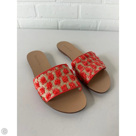 Sandals Flats By Talbots In Red & Tan, Size: 8