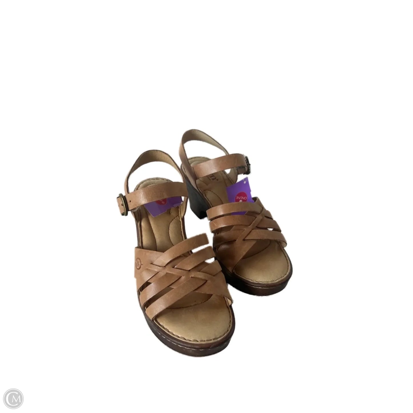 Sandals Heels Block By Born In Tan, Size: 6