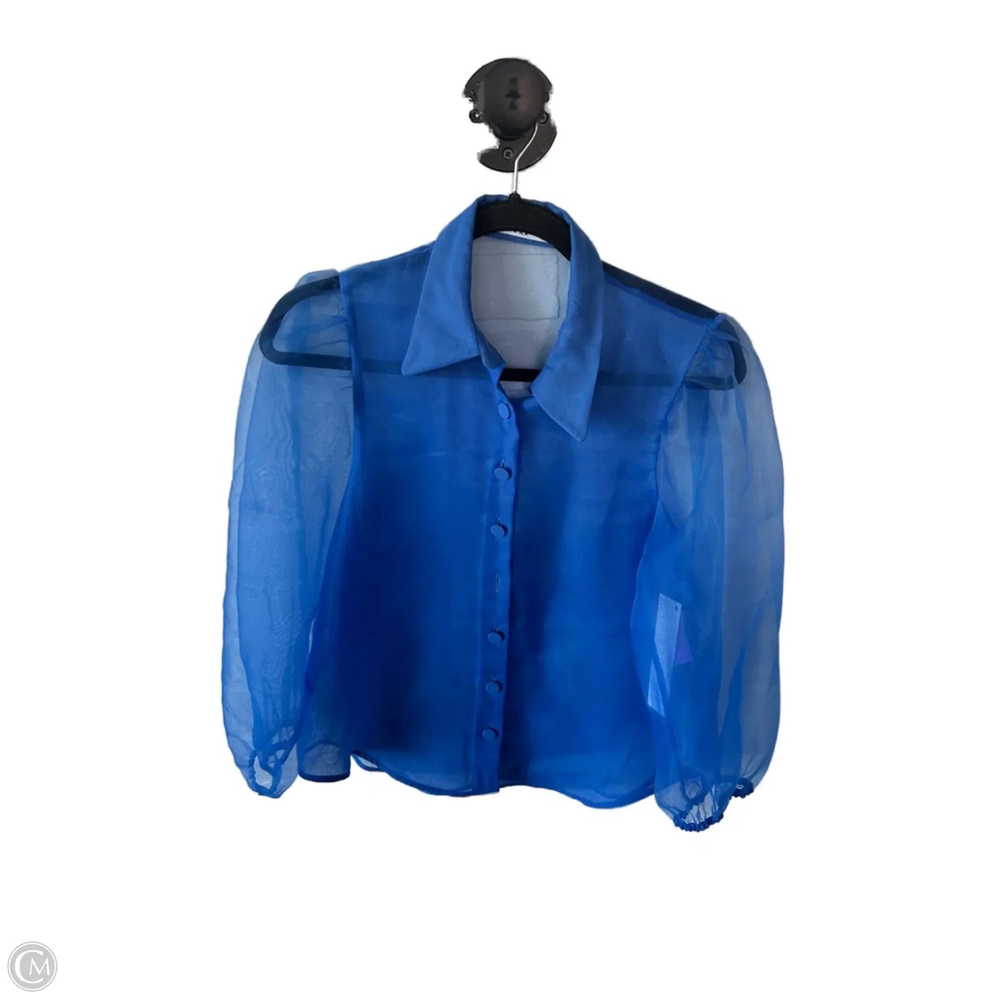 Top Long Sleeve By Zara In Blue, Size: M