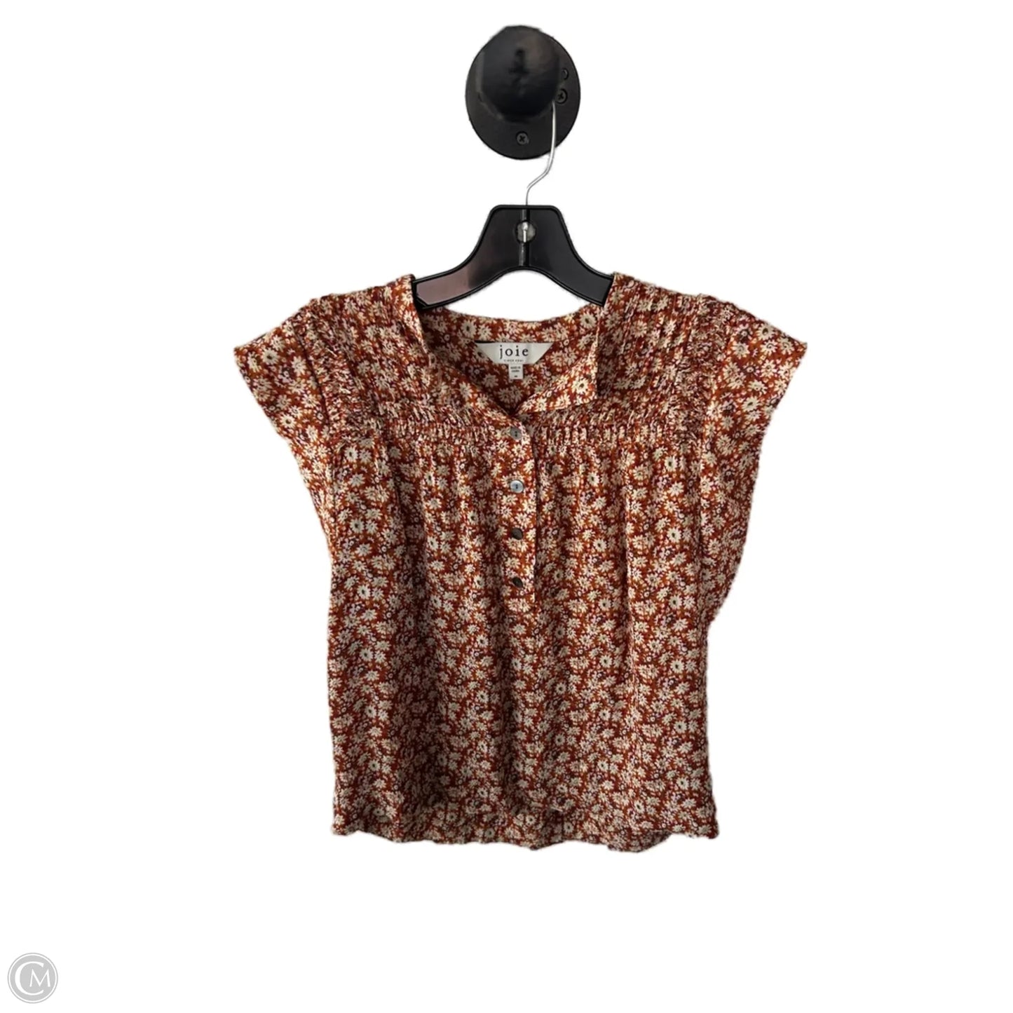 Top Short Sleeve By Joie In Brown & Orange, Size: M