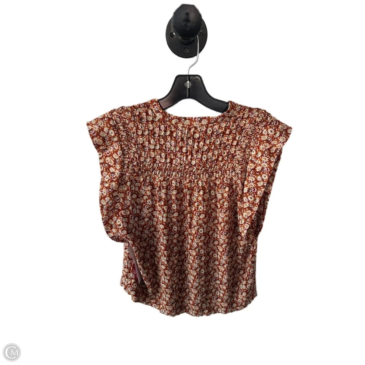 Top Short Sleeve By Joie In Brown & Orange, Size: M
