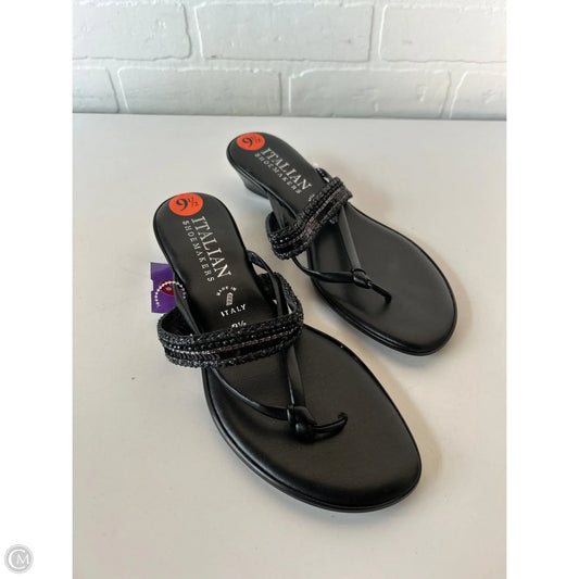 Sandals Flats By Italian Shoemakers In Black, Size: 9.5