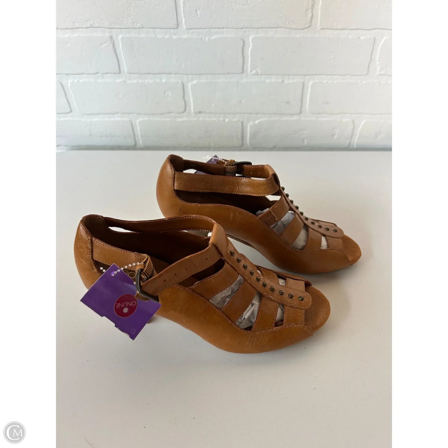 Sandals Heels Block By Aerosoles In Tan, Size: 7