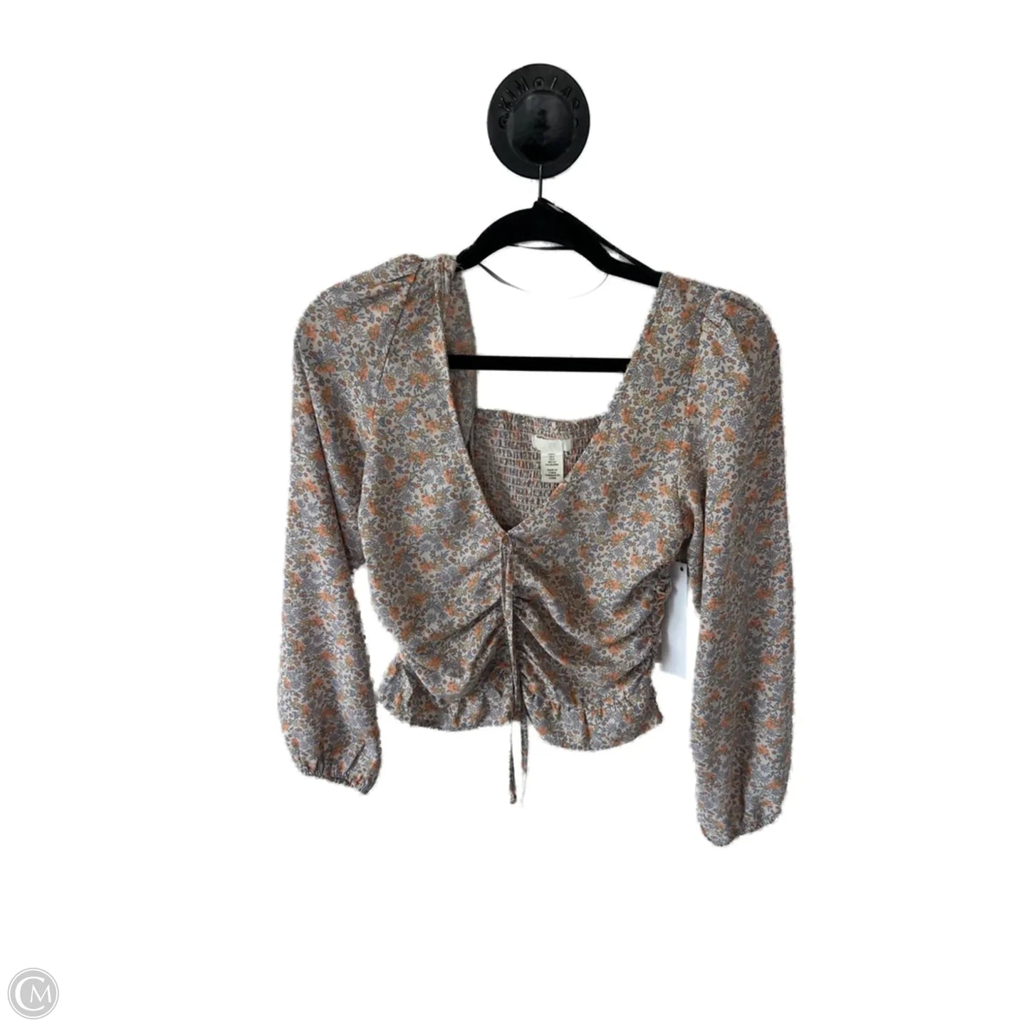 Top Long Sleeve By H&m In Blue & Orange, Size: S