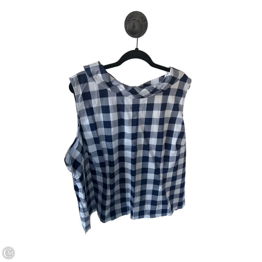 Top Sleeveless By Talbots In Blue & White, Size: 3x