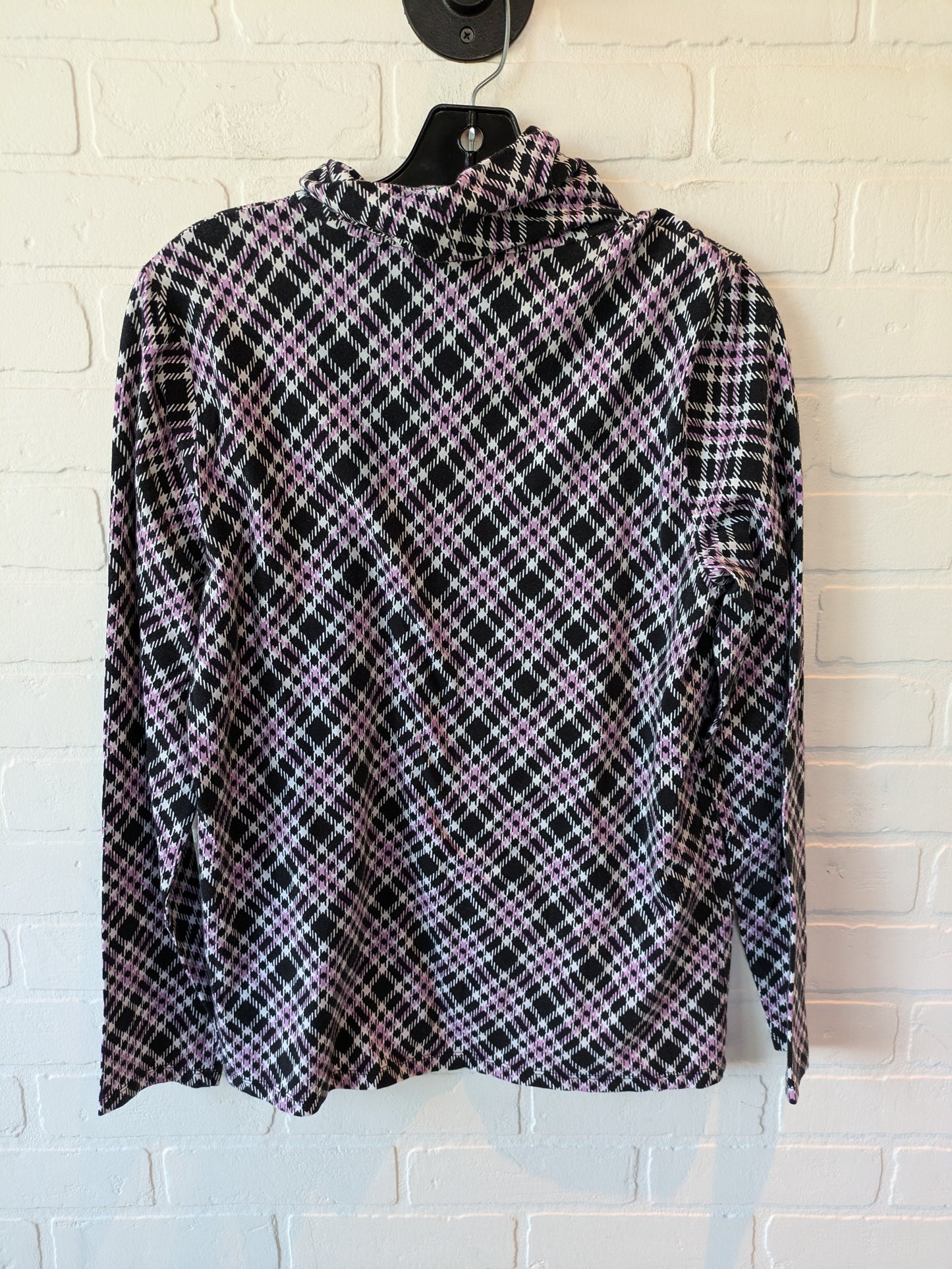 Top Long Sleeve Basic By Talbots In Houndstooth, Size: L