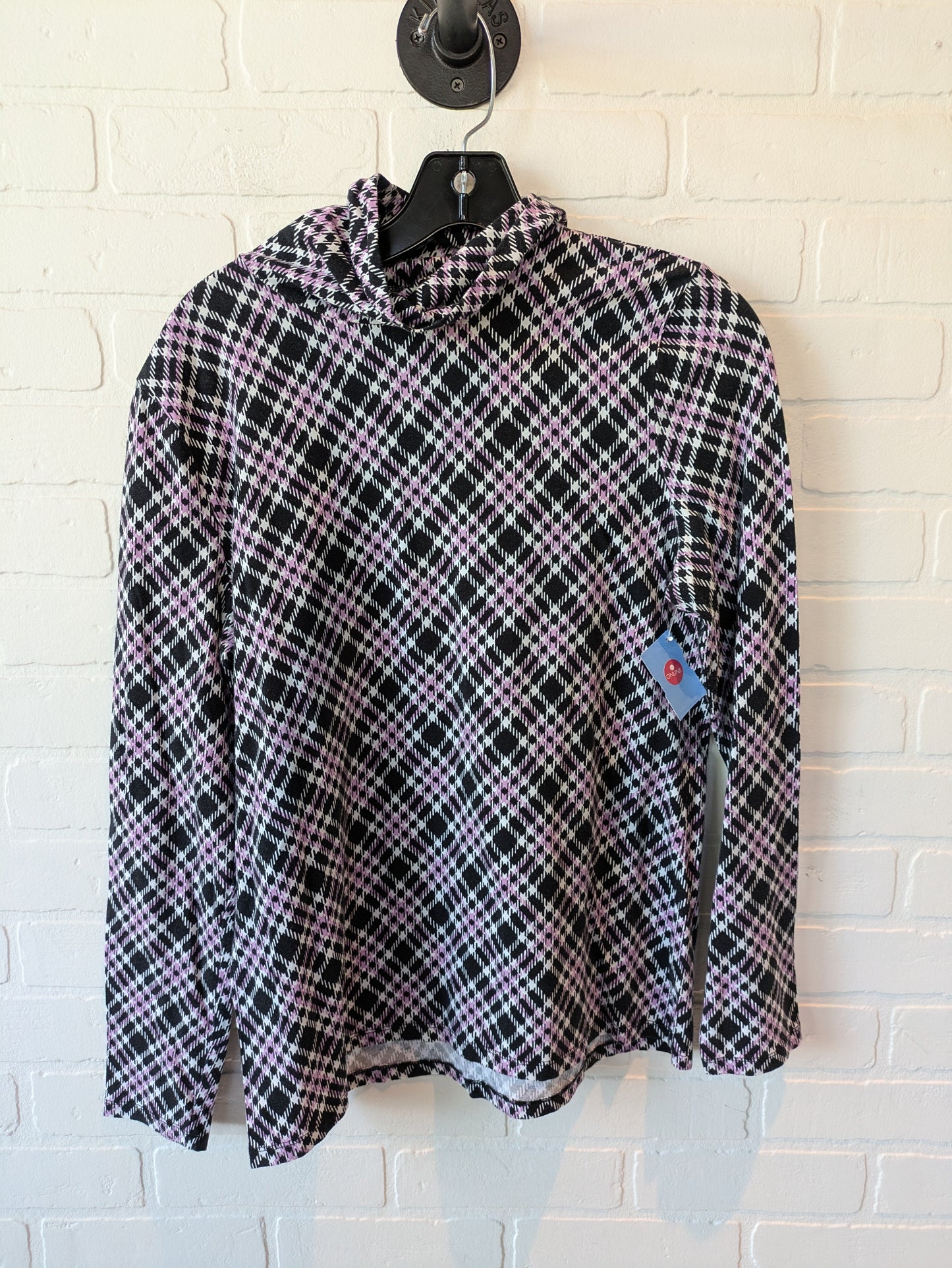 Top Long Sleeve Basic By Talbots In Houndstooth, Size: L